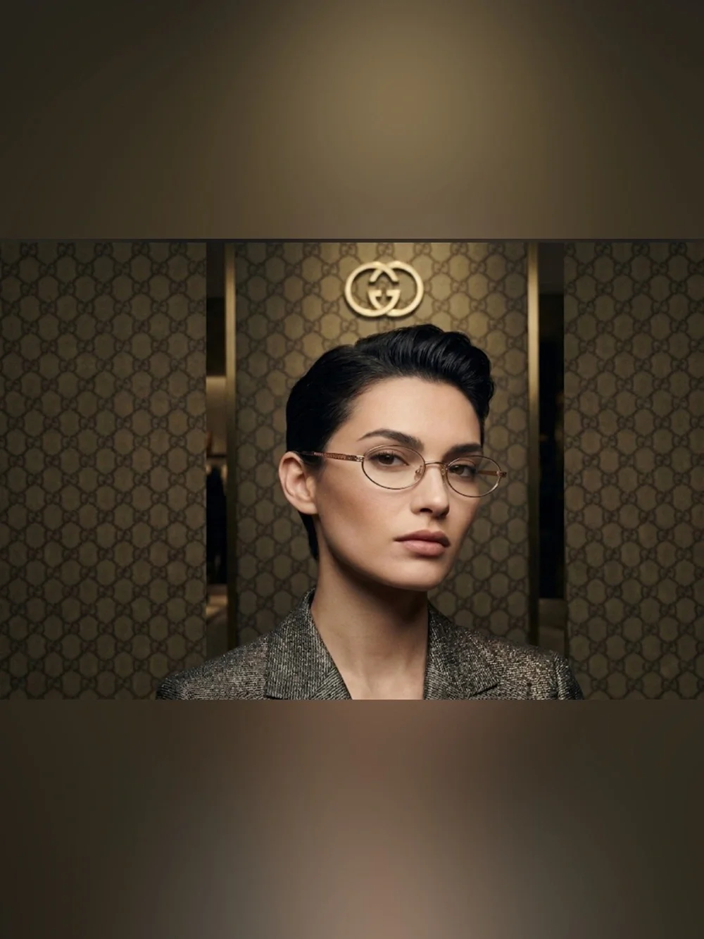 Authentic Gucci prescription eyeglasses frames brown copper color frames